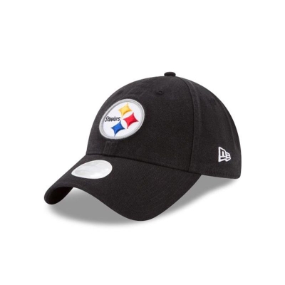 Black Pittsburgh Steelers Hat - New Era NFL Preferred Pick 9TWENTY Adjustable Caps USA3570462